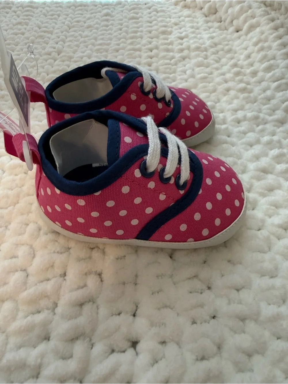 Luvable Friends Pink Polka Dot Baby Booties